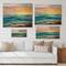 Designart - Blue Waves Breaking At The Beach IV - Nautical & Coastal Print on Natural Pine Wood